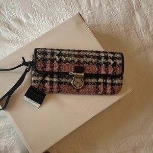 Burberry Pink and Black Checkered Clutch